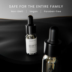 Close-up of the diffuser oil bottle showing premium blend notes