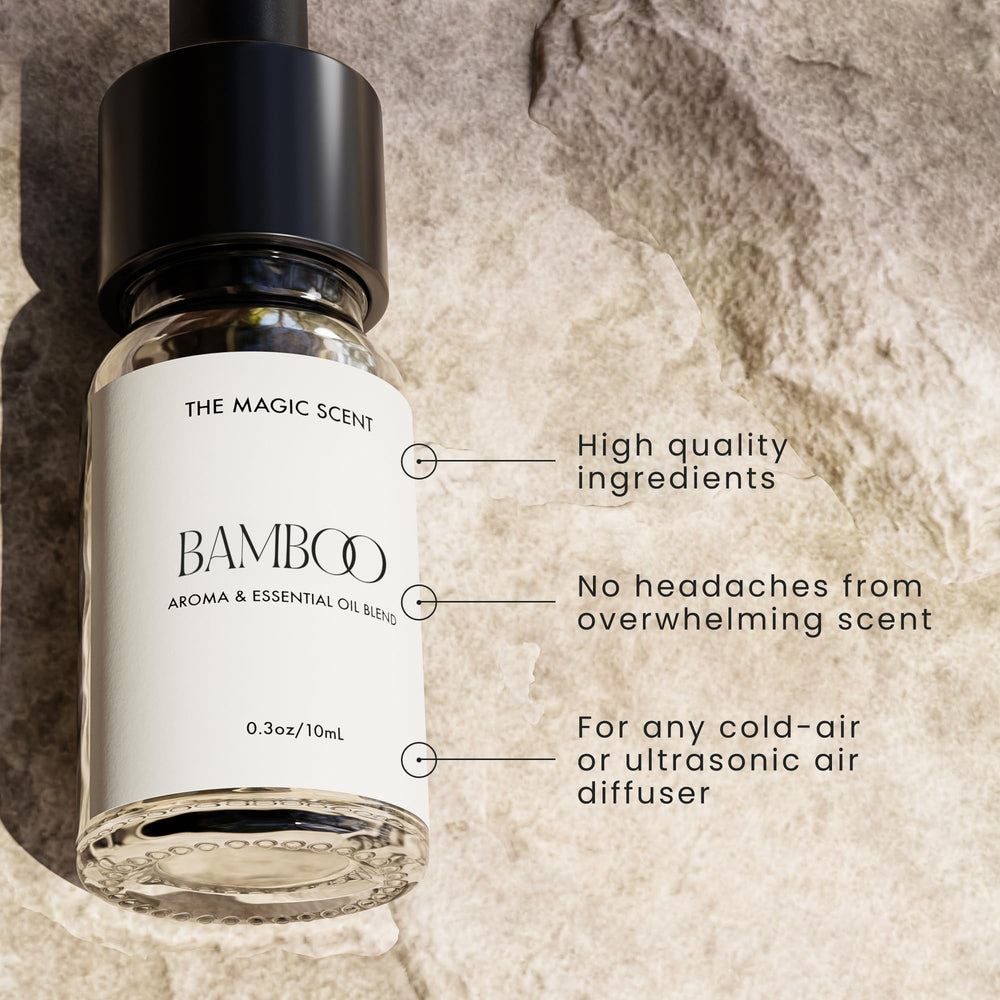 Ingredients and scent notes including violet, jasmine, musk, and bamboo