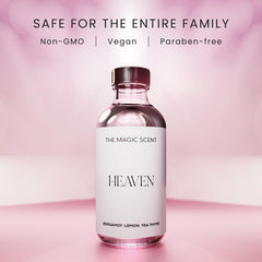 Front label close-up of Heaven diffuser oil