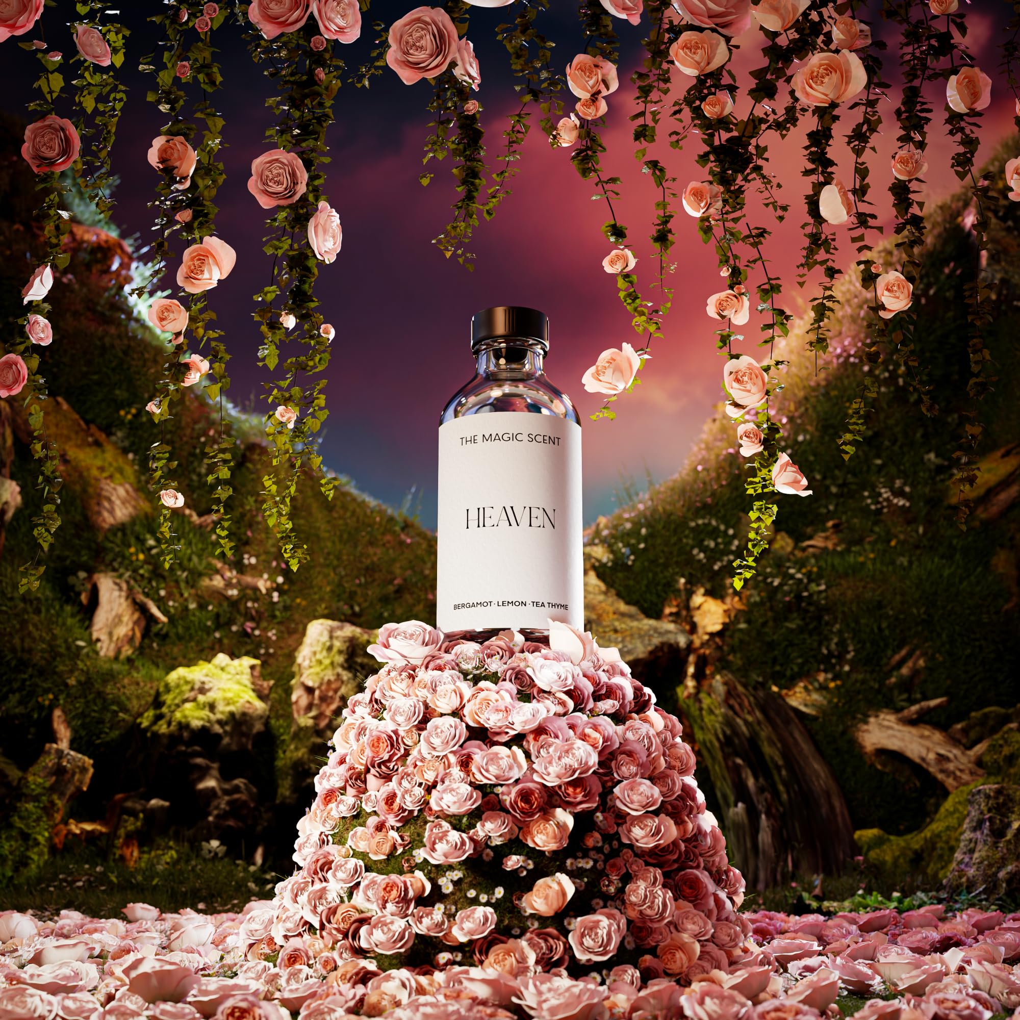 Heaven diffuser oil bottle with elegant packaging