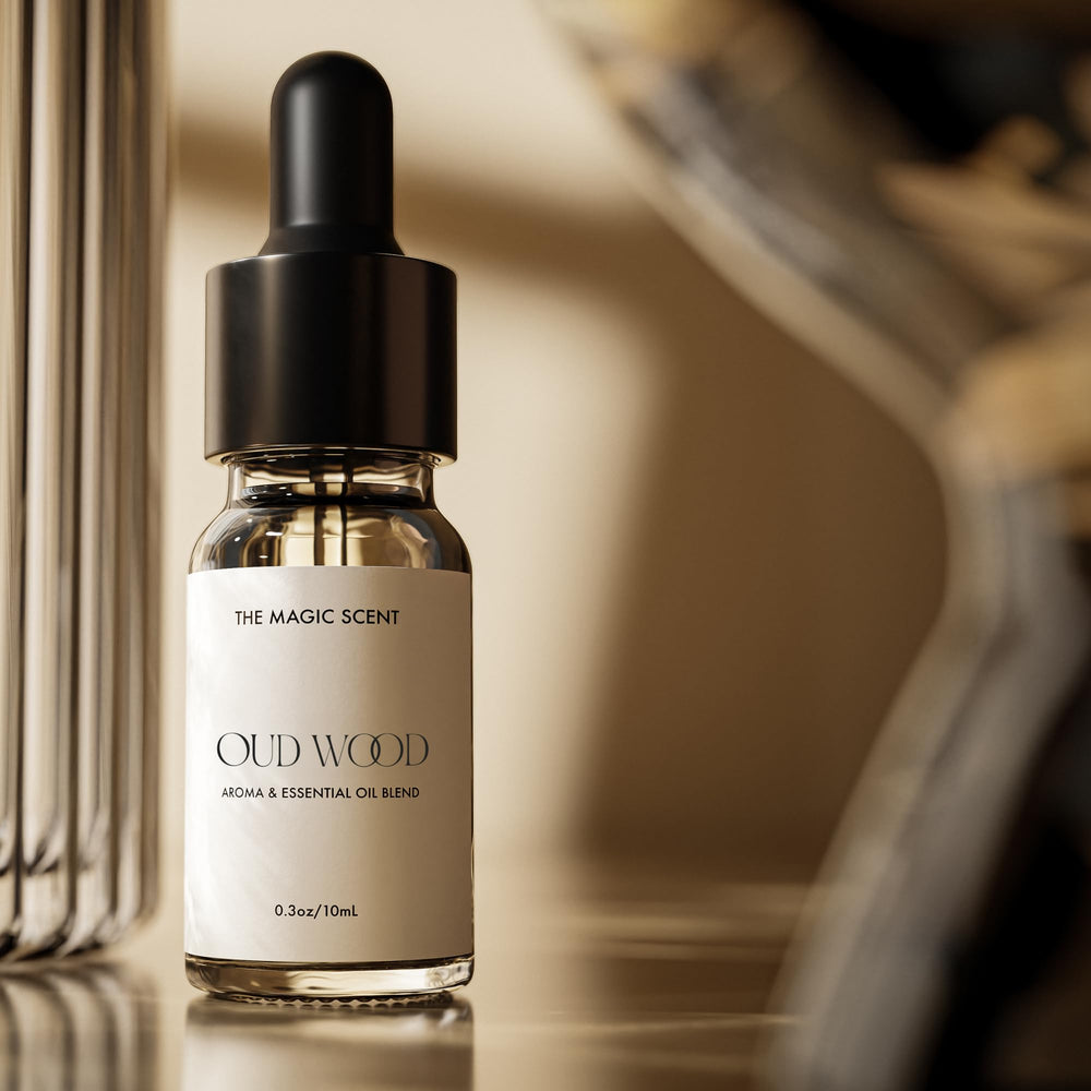 Agarwood and vetiver base notes in Oud Wood diffuser oil