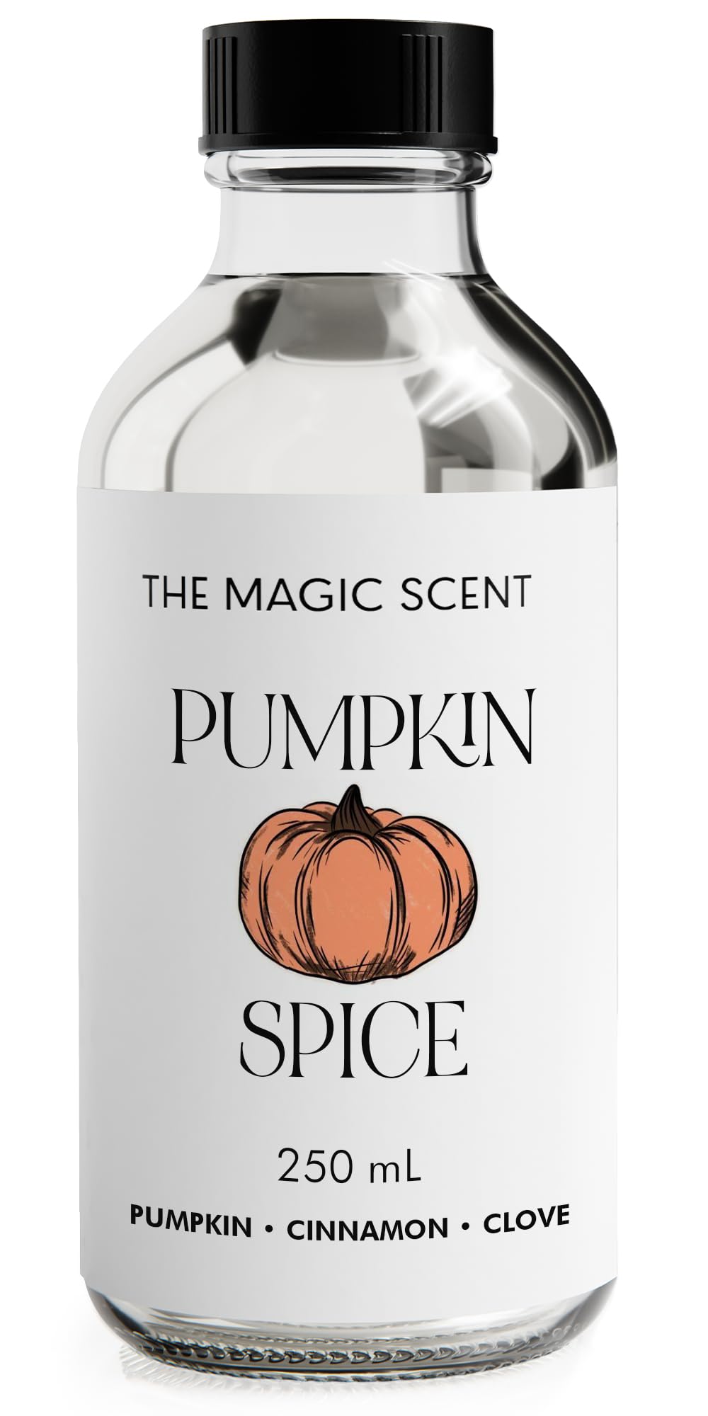The Magic Scent Pumpkin Spice Aroma Oil bottle showing 8.5 oz size