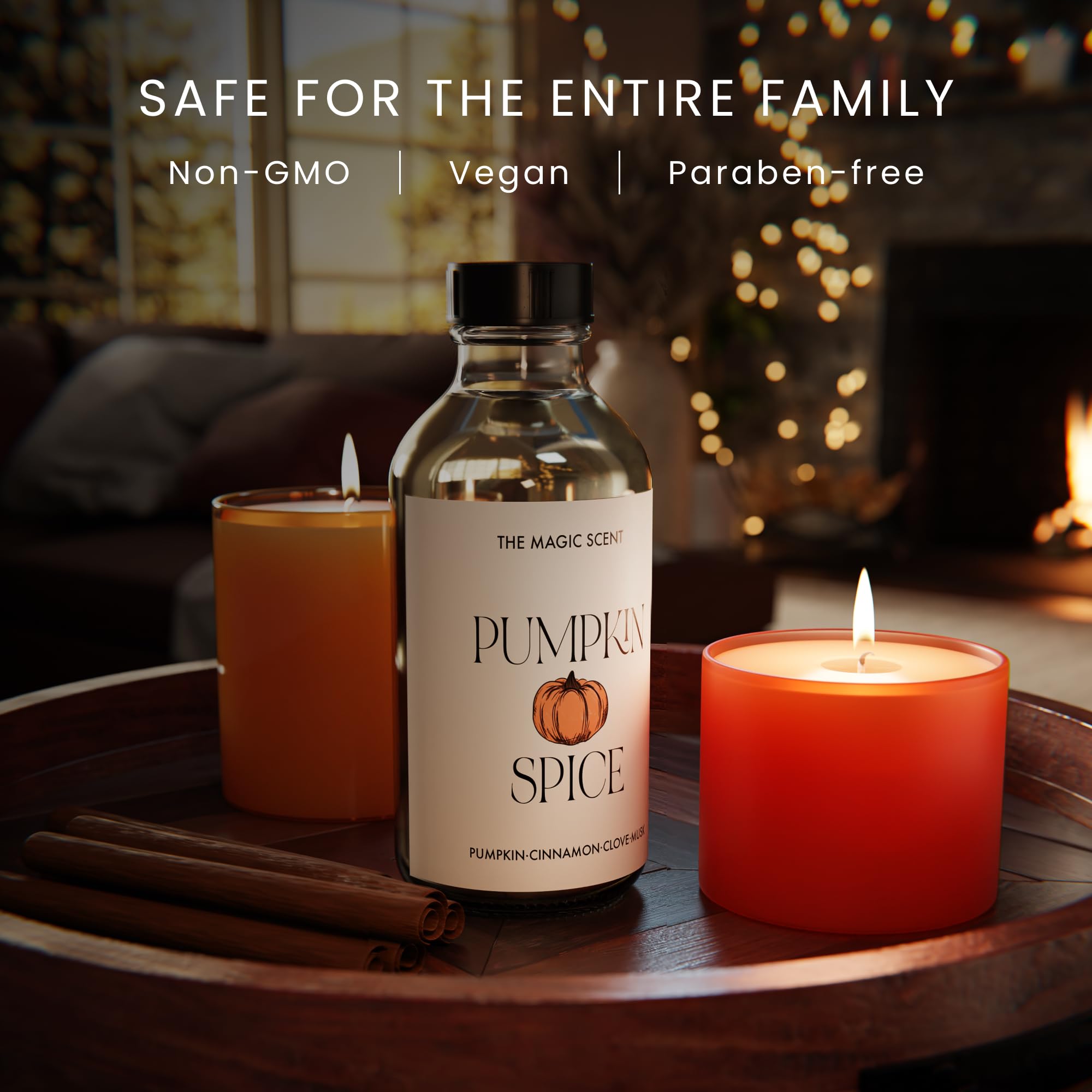 Front view of Pumpkin Spice Diffuser Oil 8.5 oz bottle