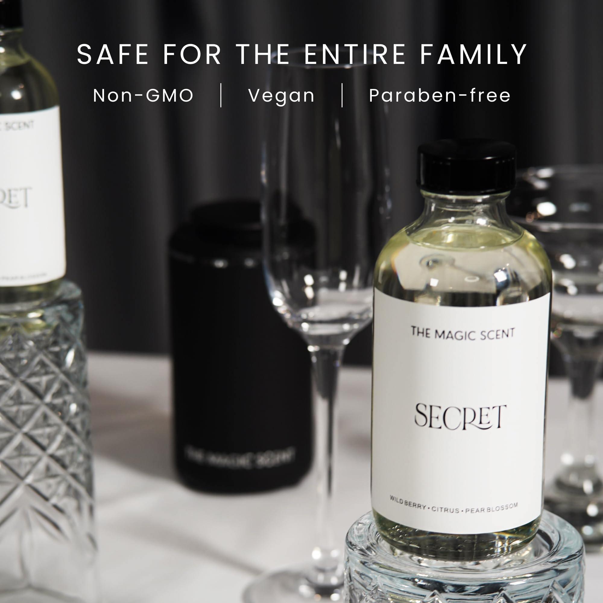 Close-up of The Magic Scent Secret Diffuser Oil label