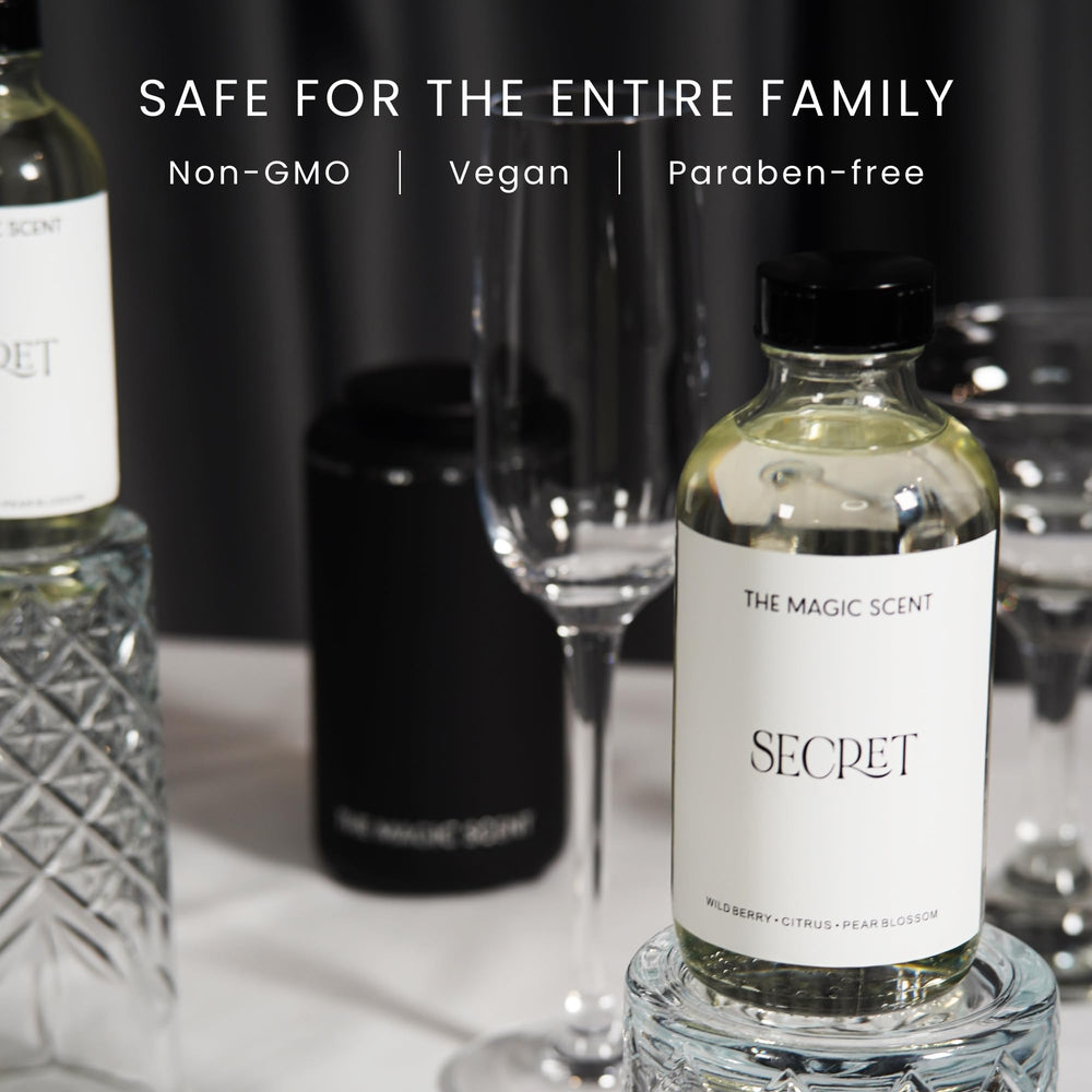 Close-up of The Magic Scent Secret Diffuser Oil label