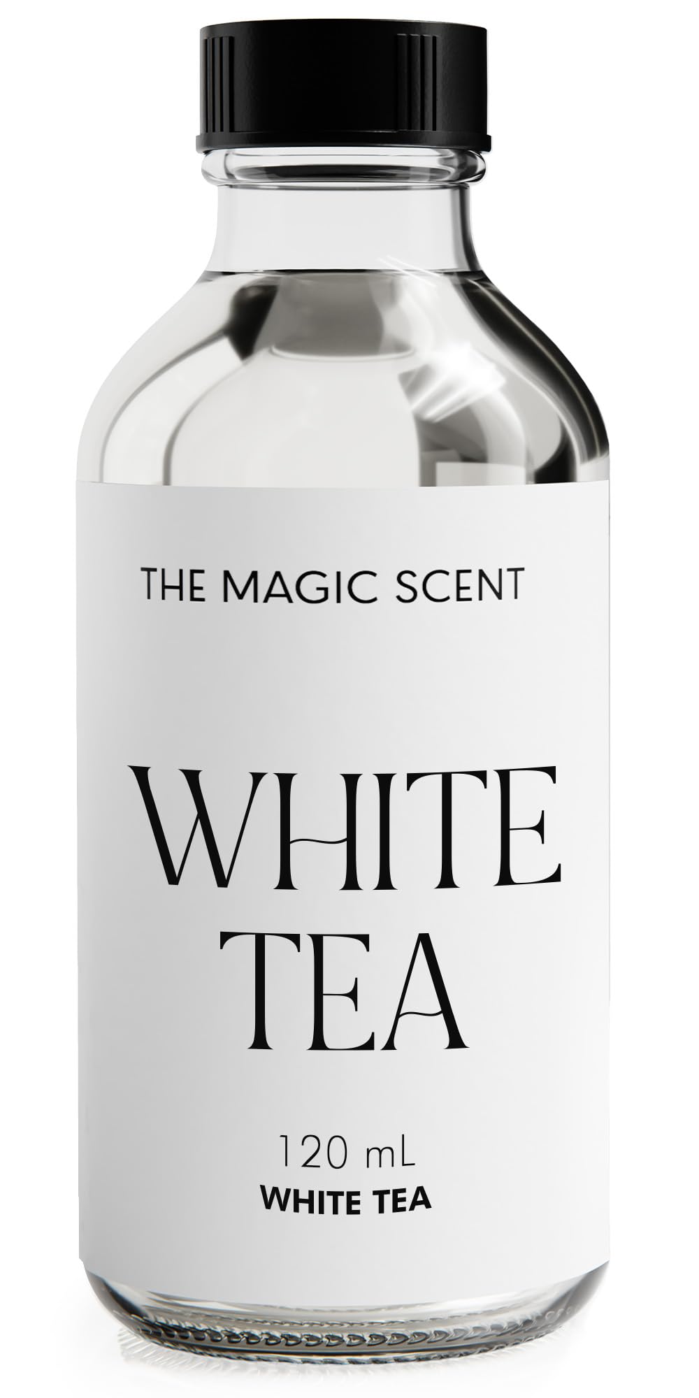 The Magic Scent White Tea Diffuser Oil bottle with 4 oz label visible