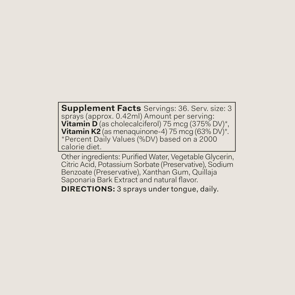 The Nue Co Vitamin D Spray packaging close-up