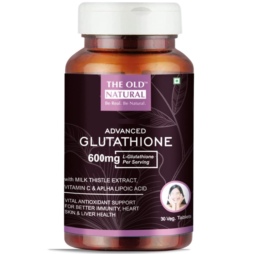 Front packaging of The Old Natural Glutathione 600mg 30 Veg Tablets
