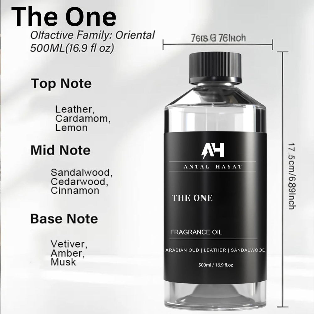 Close-up of The One diffuser oil label