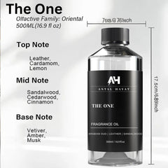 Close-up of The One diffuser oil label