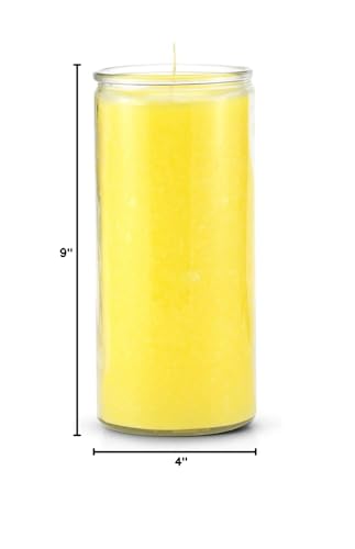 The Original Candle Company 14 Day Plain Yellow Candle full-lit image for extended focus and calm study.