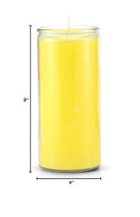 The Original Candle Company 14 Day Plain Yellow Candle full-lit image for extended focus and calm study.