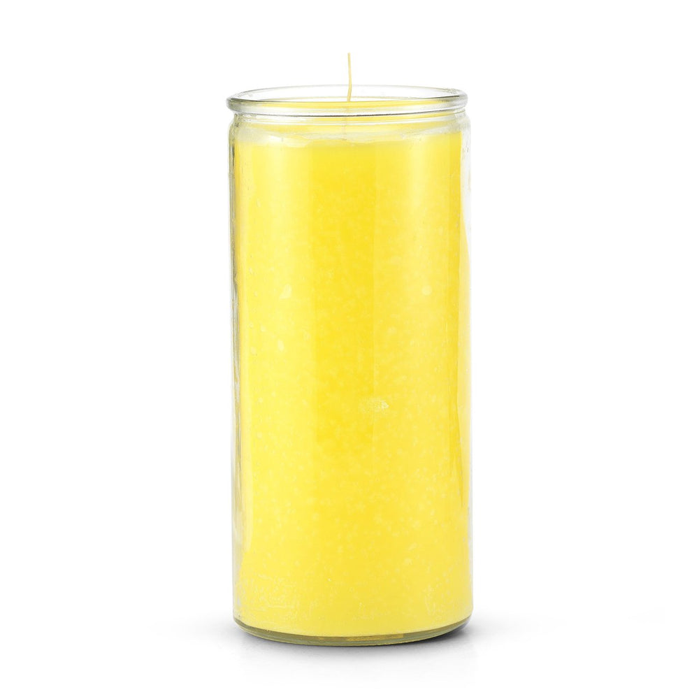 The Original Candle Company 14 Day Plain Yellow Candle side view for focused creativity sessions.
