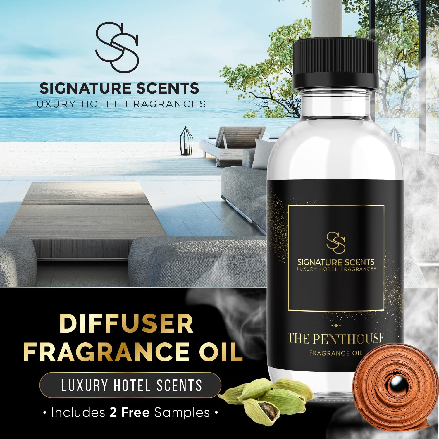 Close-up of The Penthouse diffuser oil label