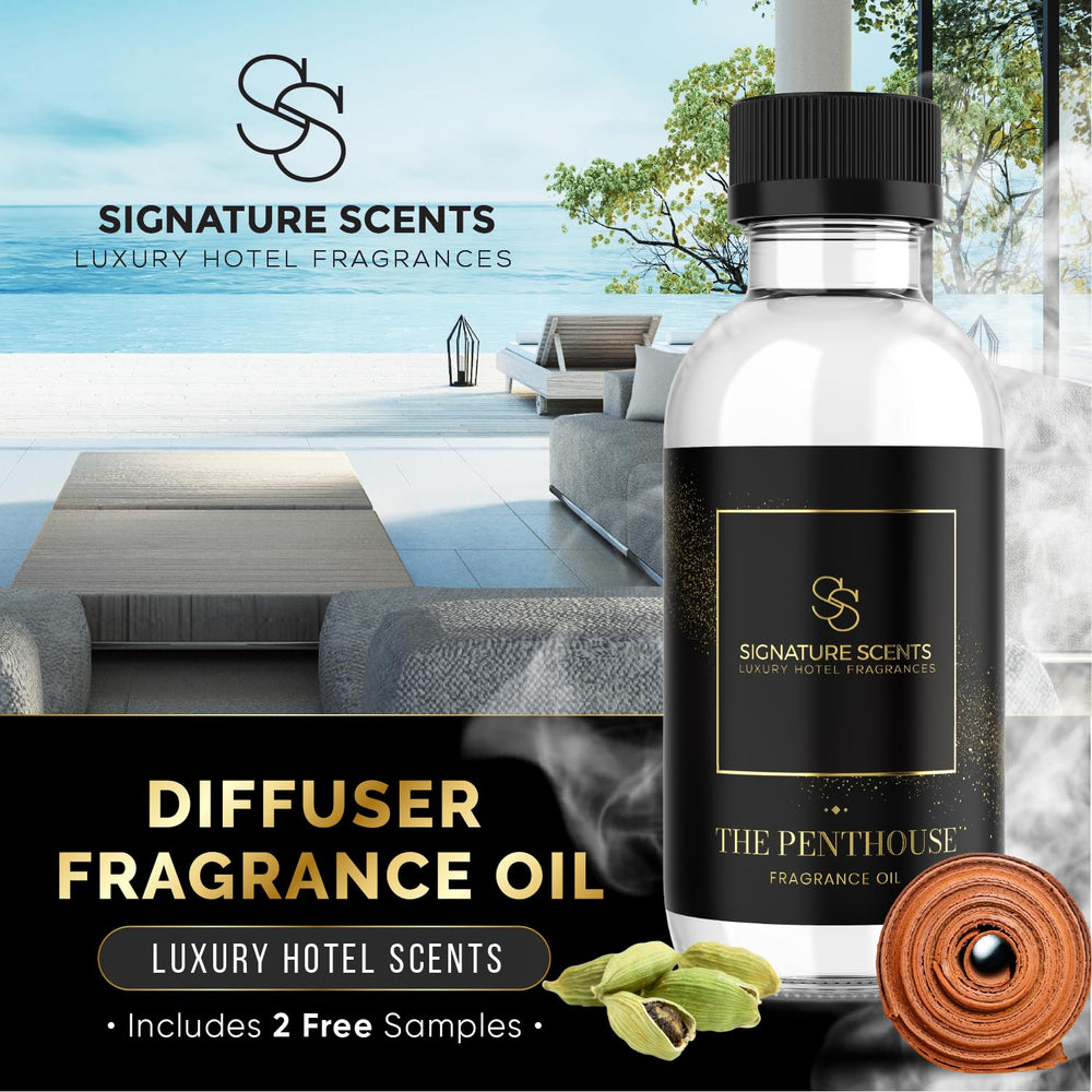 Close-up of The Penthouse diffuser oil label