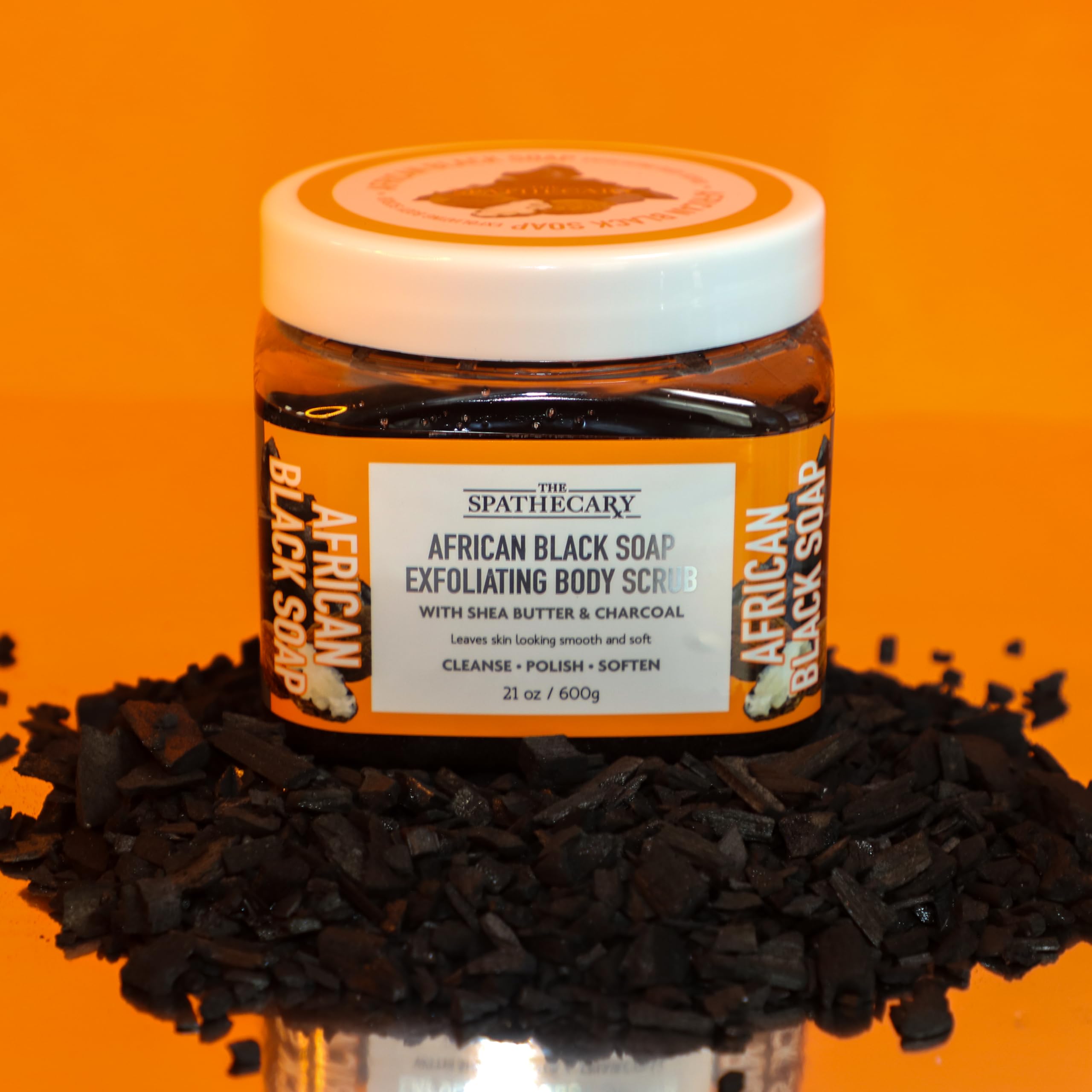 Creamy texture of The Spathecary Grapefruit Orange Mimosa scrub in use.