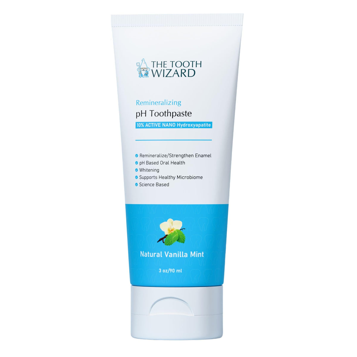 The Tooth Wizard pH Balancing toothpaste tube with vanilla mint flavor
