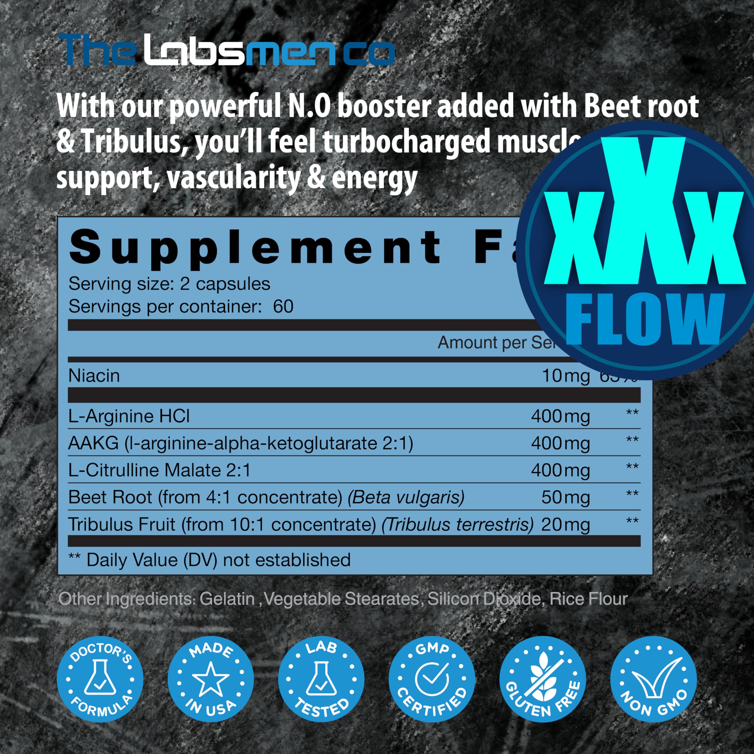 Supplement bottle with capsules and measuring cap
