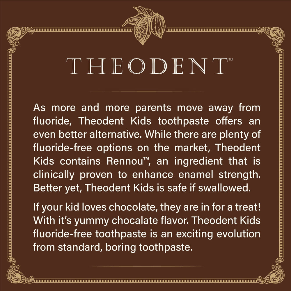 Close-up of Theodent Kids toothpaste chocolate chip flavor