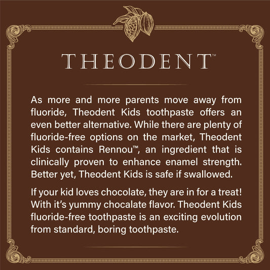 Close-up of Theodent Kids toothpaste chocolate chip flavor