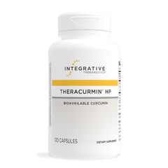 Front view of Theracurmin HP turmeric capsules bottle