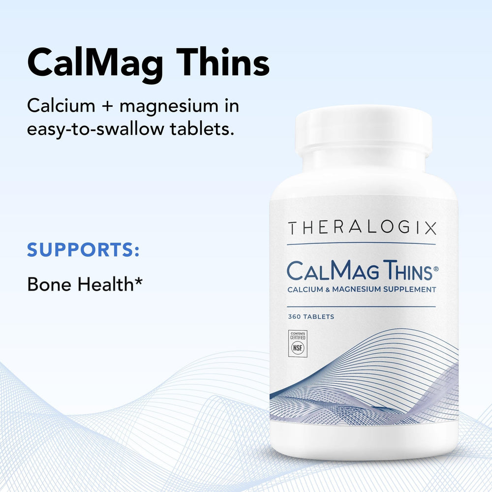 Slim, easy-to-swallow CalMag Thins tablet design