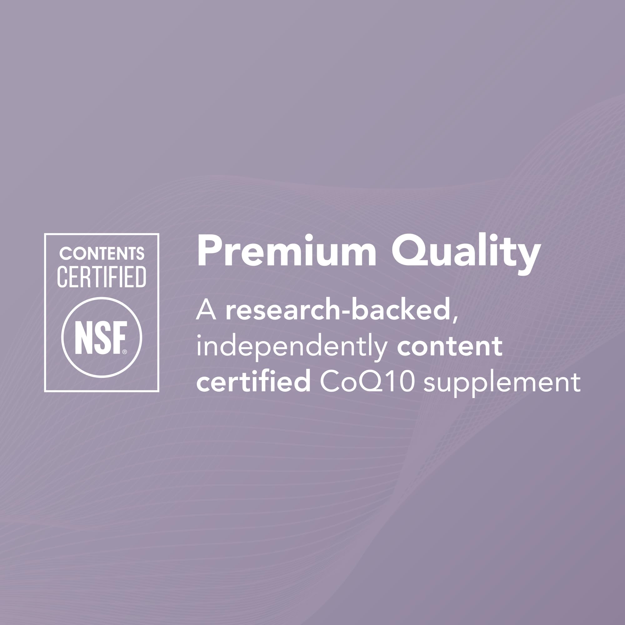 NSF Certified potency and purity seal on packaging