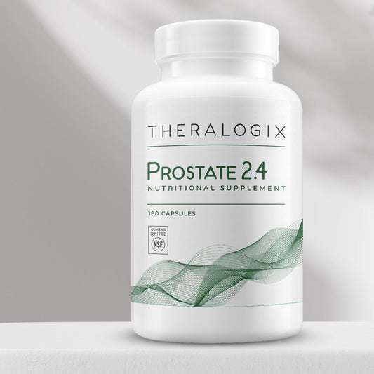 Front packaging shot of Theralogix Prostate 2.4 180-capsule bottle