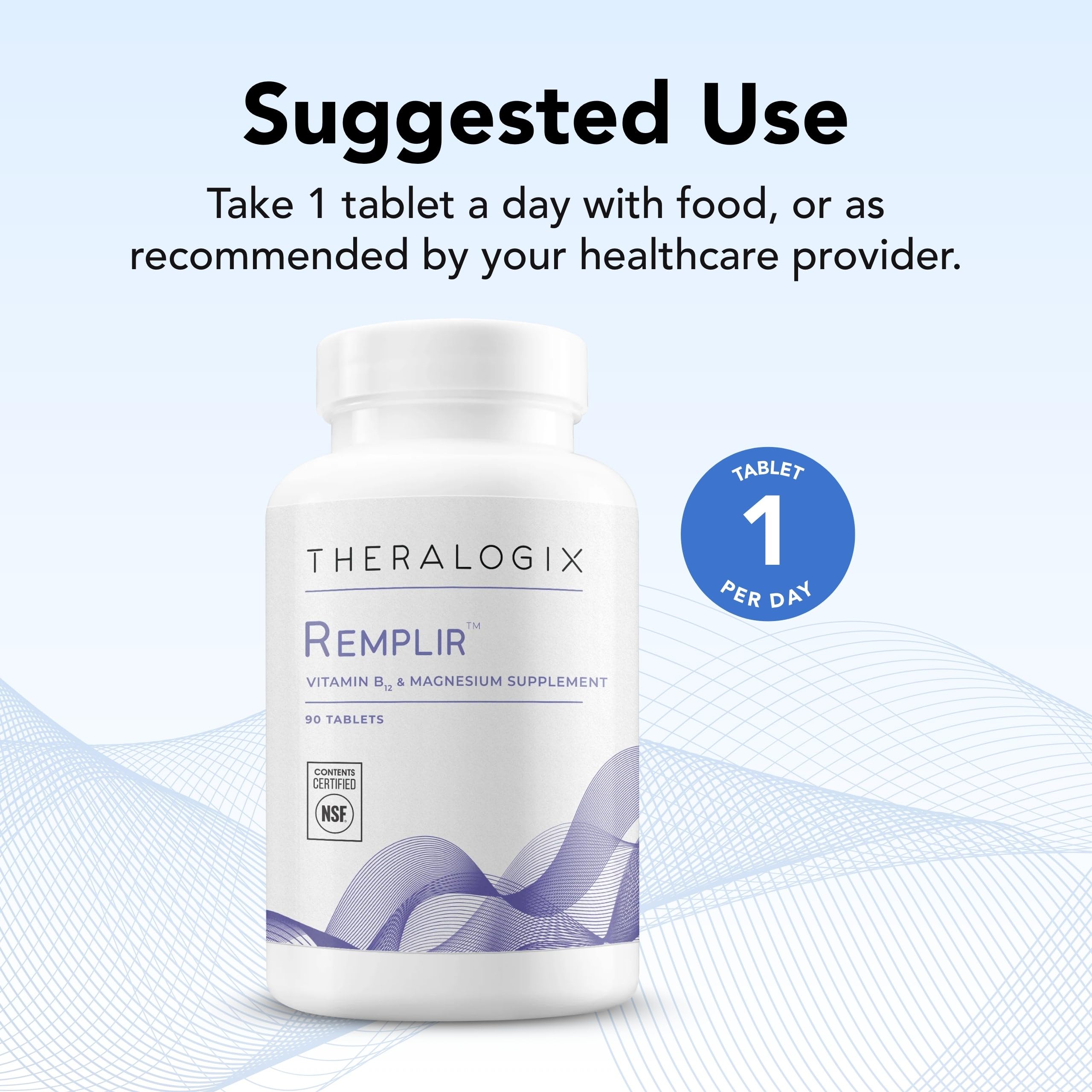 Six Remplir bottles arranged for a 90-day supply