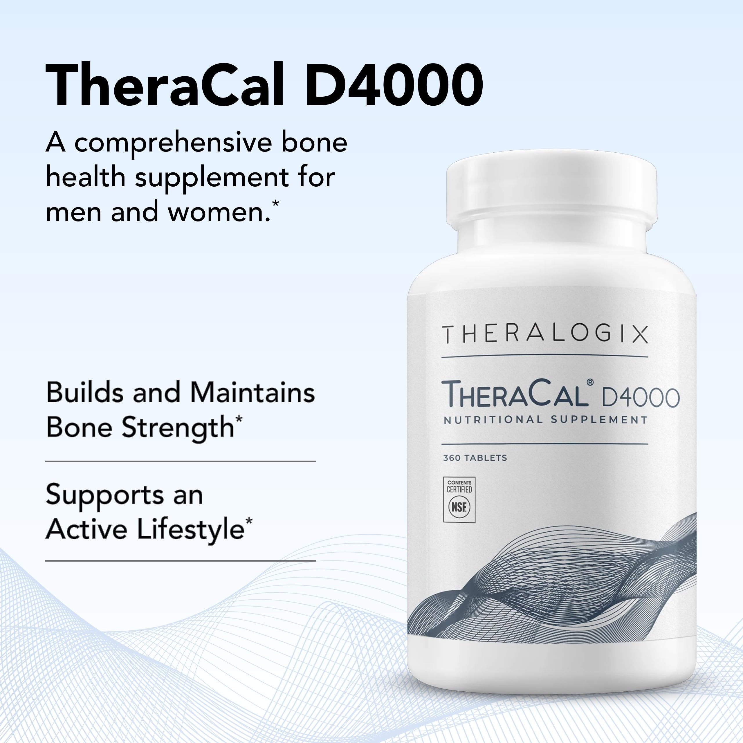 90-day supply of TheraCal D4000 bone health supplement