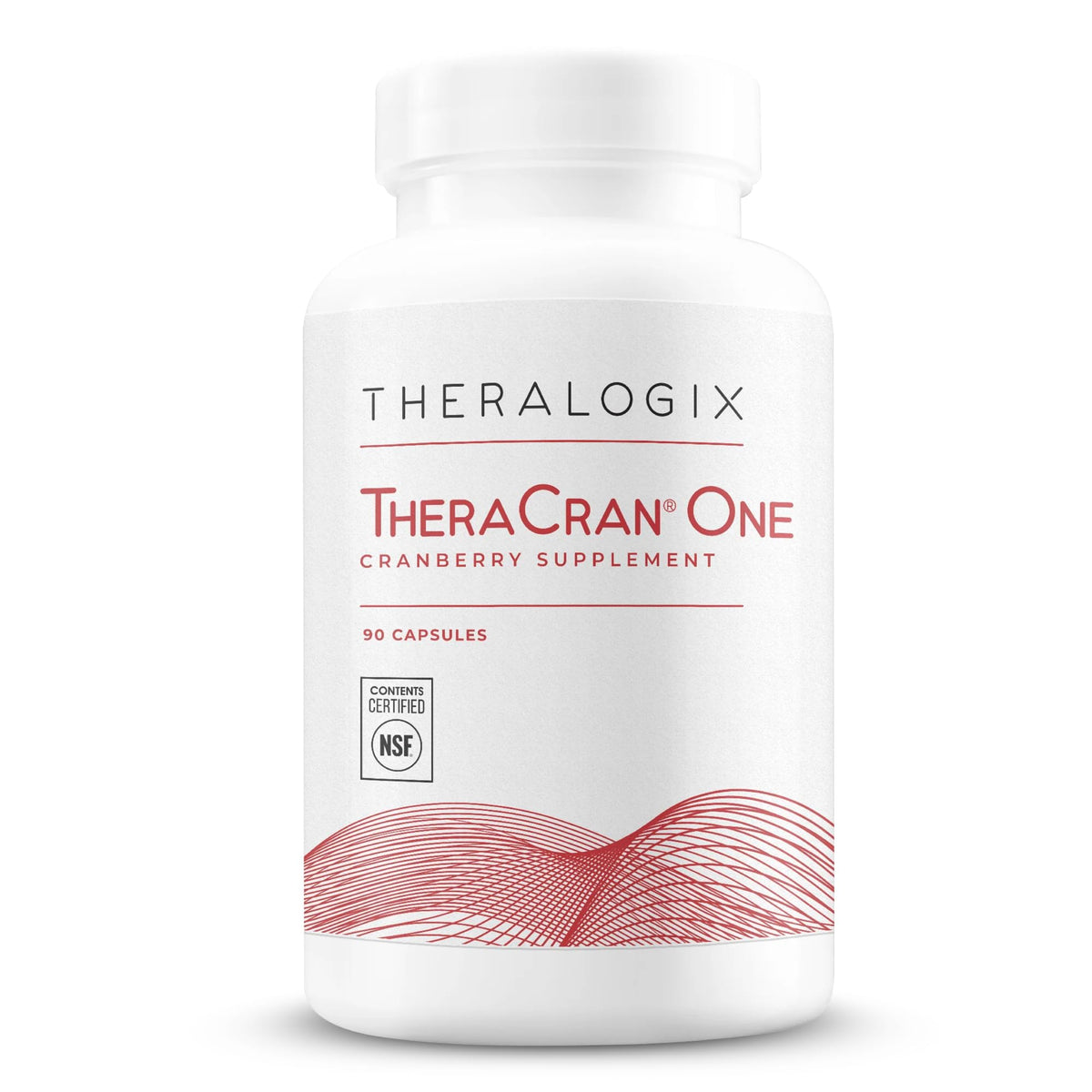 Front view of TheraCran One Cranberry Capsules bottle, 90-count