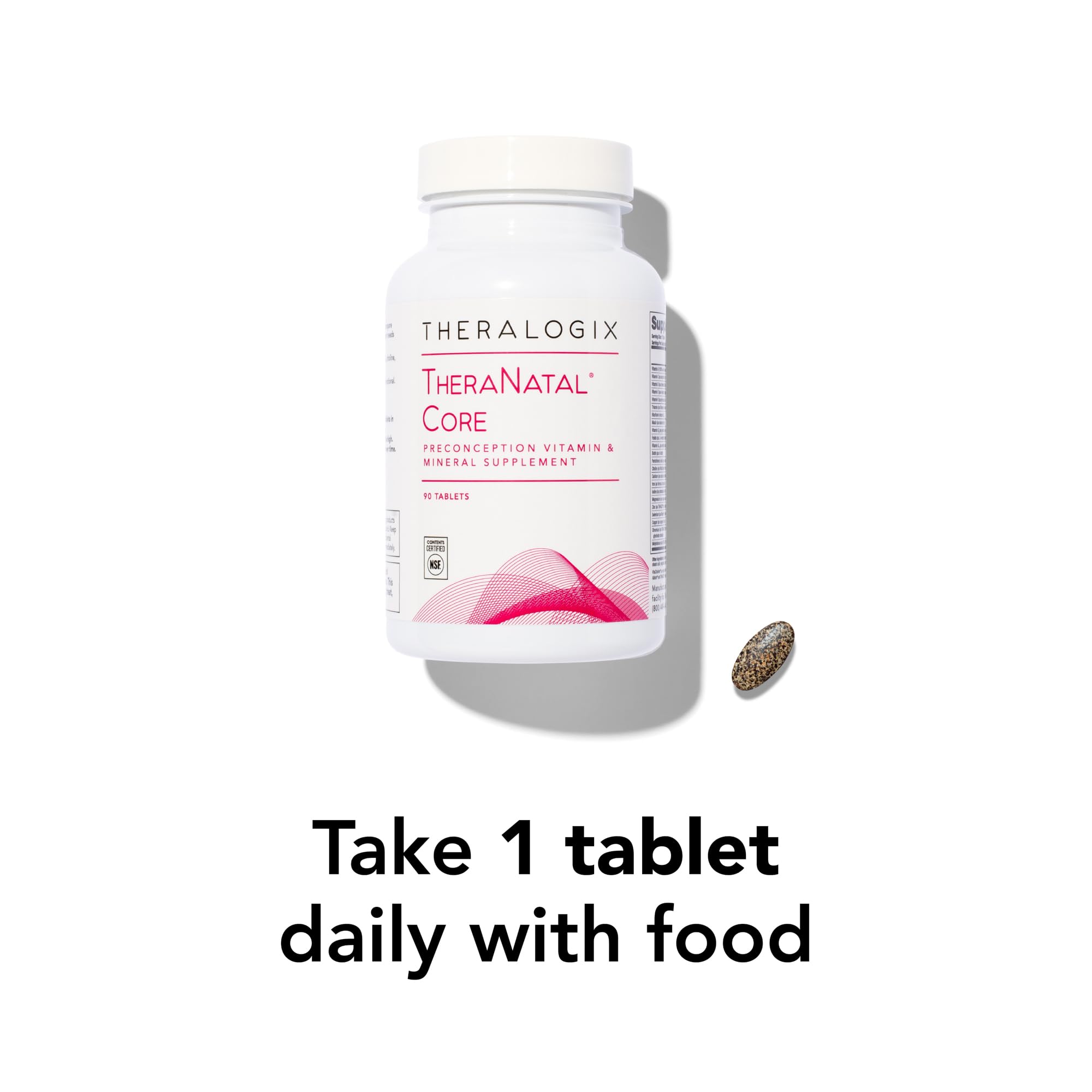 Theralogix TheraNatal Core gluten-free and vegetarian friendly tablets