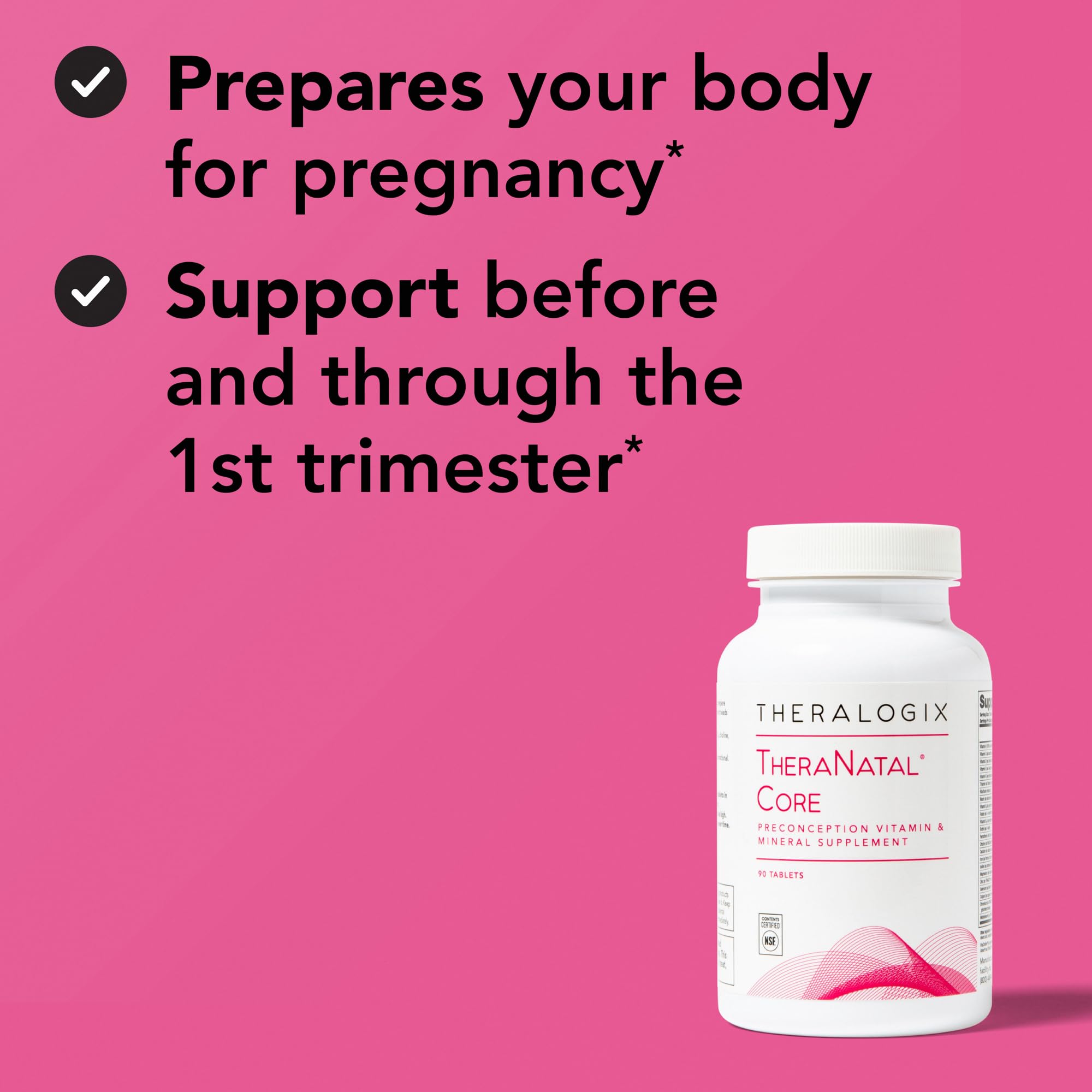 Theralogix TheraNatal Core on a morning routine setup for planning pregnancy