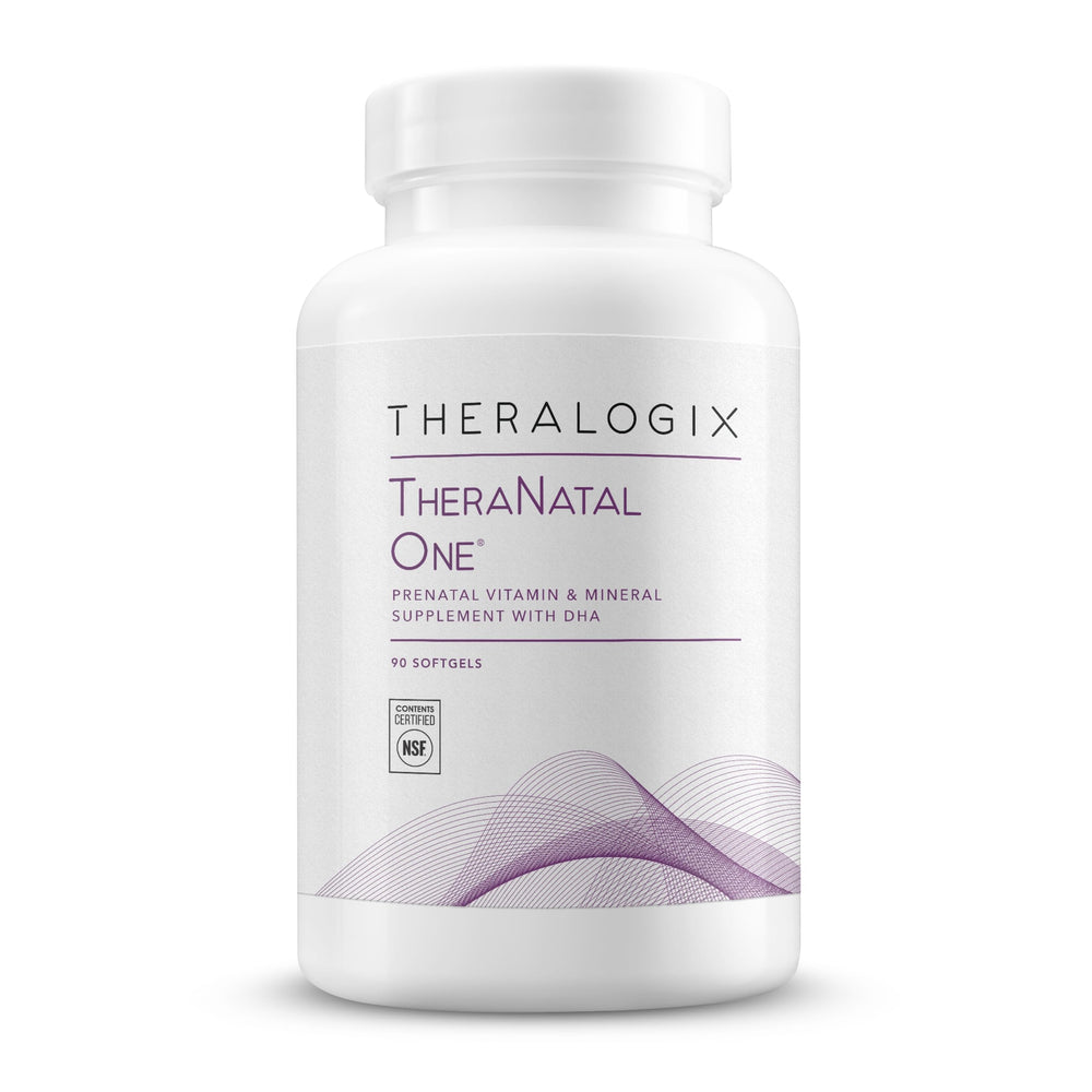 Theralogix TheraNatal One Prenatal Vitamin bottle with 90 softgels