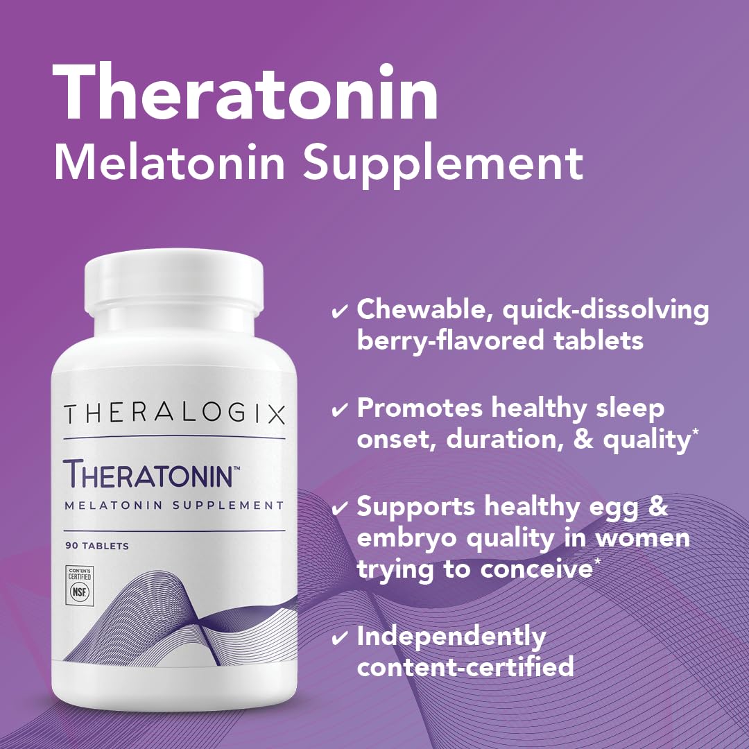 Bottle front label of Theralogix Theratonin Melatonin
