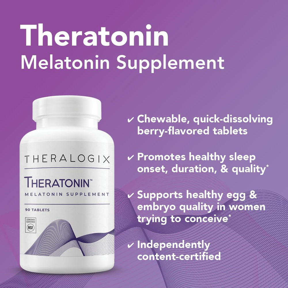 Bottle front label of Theralogix Theratonin Melatonin