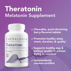 Bottle front label of Theralogix Theratonin Melatonin