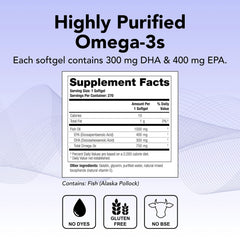 TherOmega bottle being poured with one softgel ready for daily use