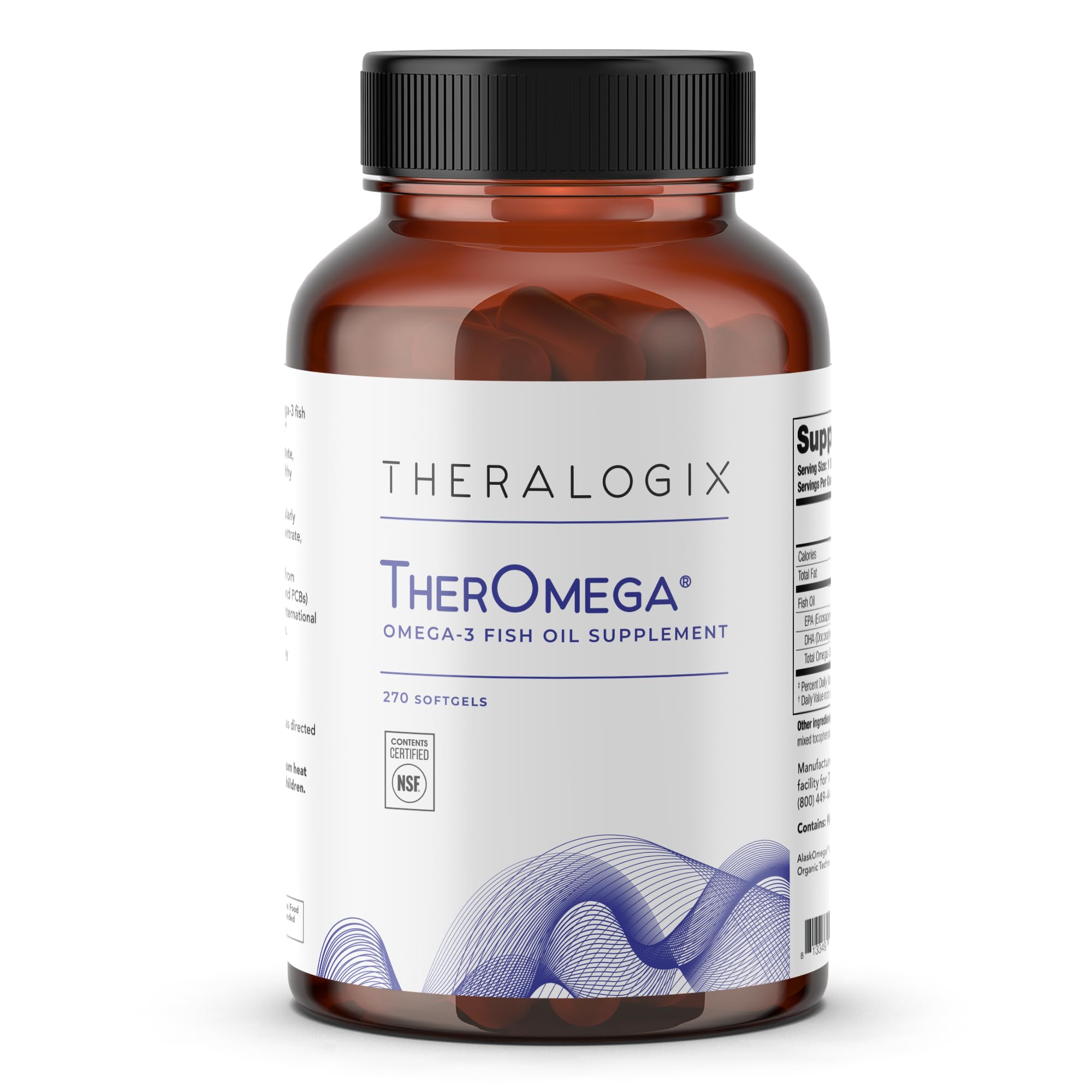 Theralogix TherOmega bottle showing sustainable packaging for daily omega-3 support