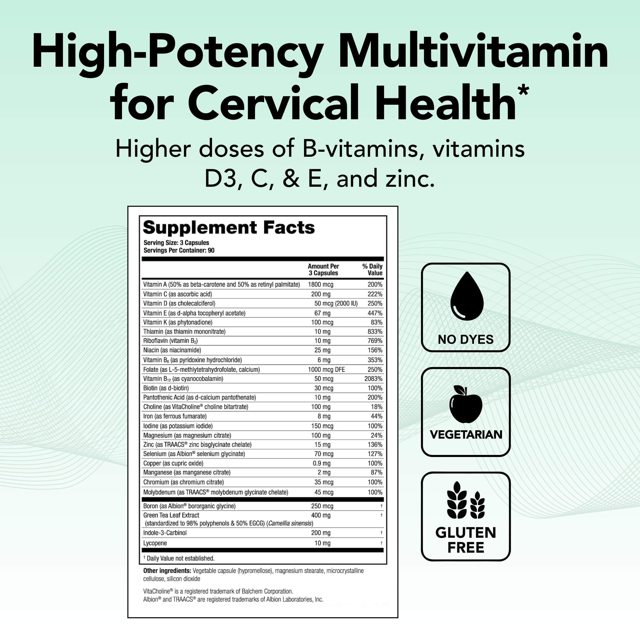 Close-up of ProCerv HP bottle label