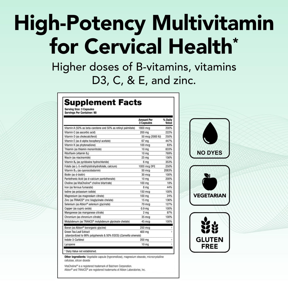 Close-up of ProCerv HP bottle label