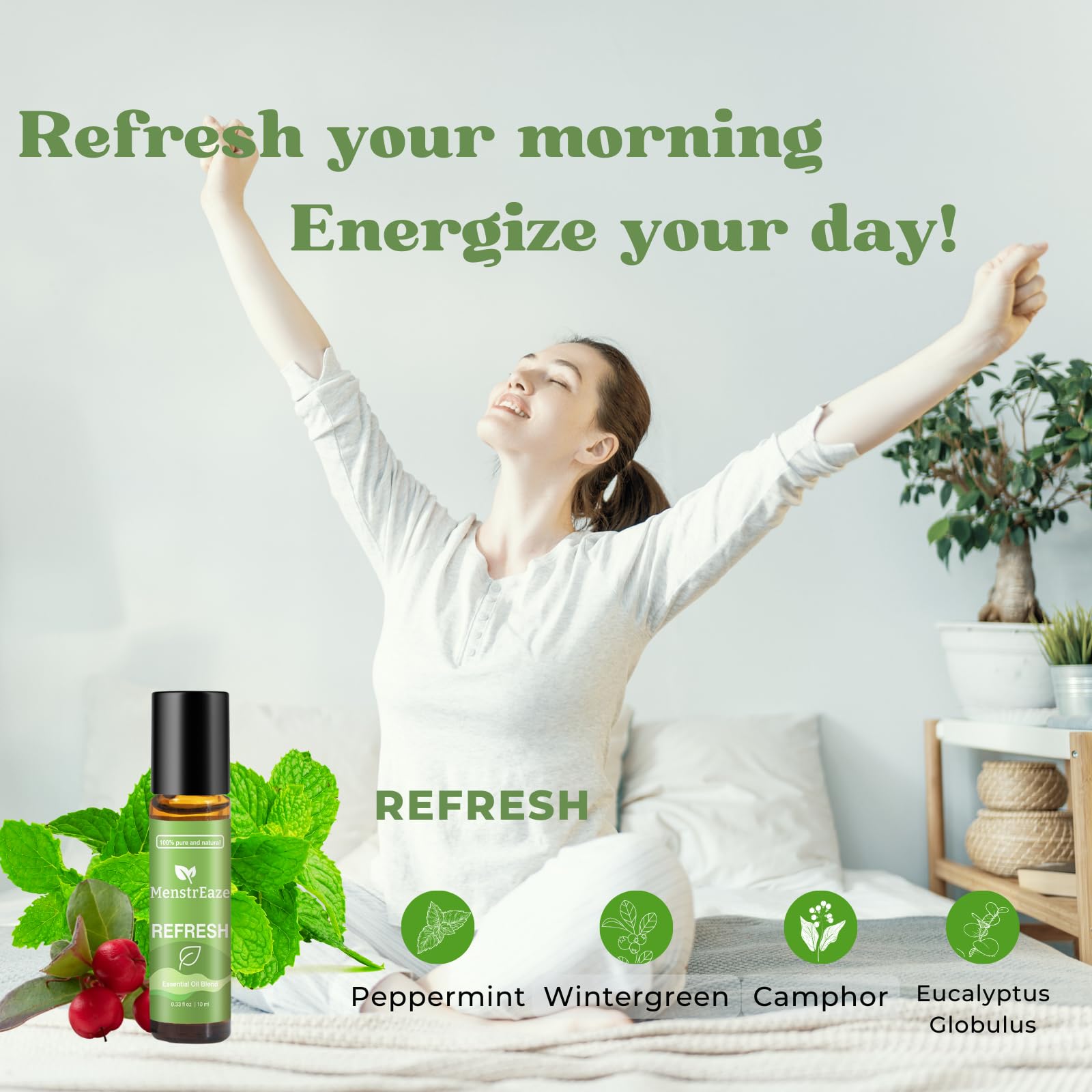 Refresh blend roll-on with peppermint and eucalyptus