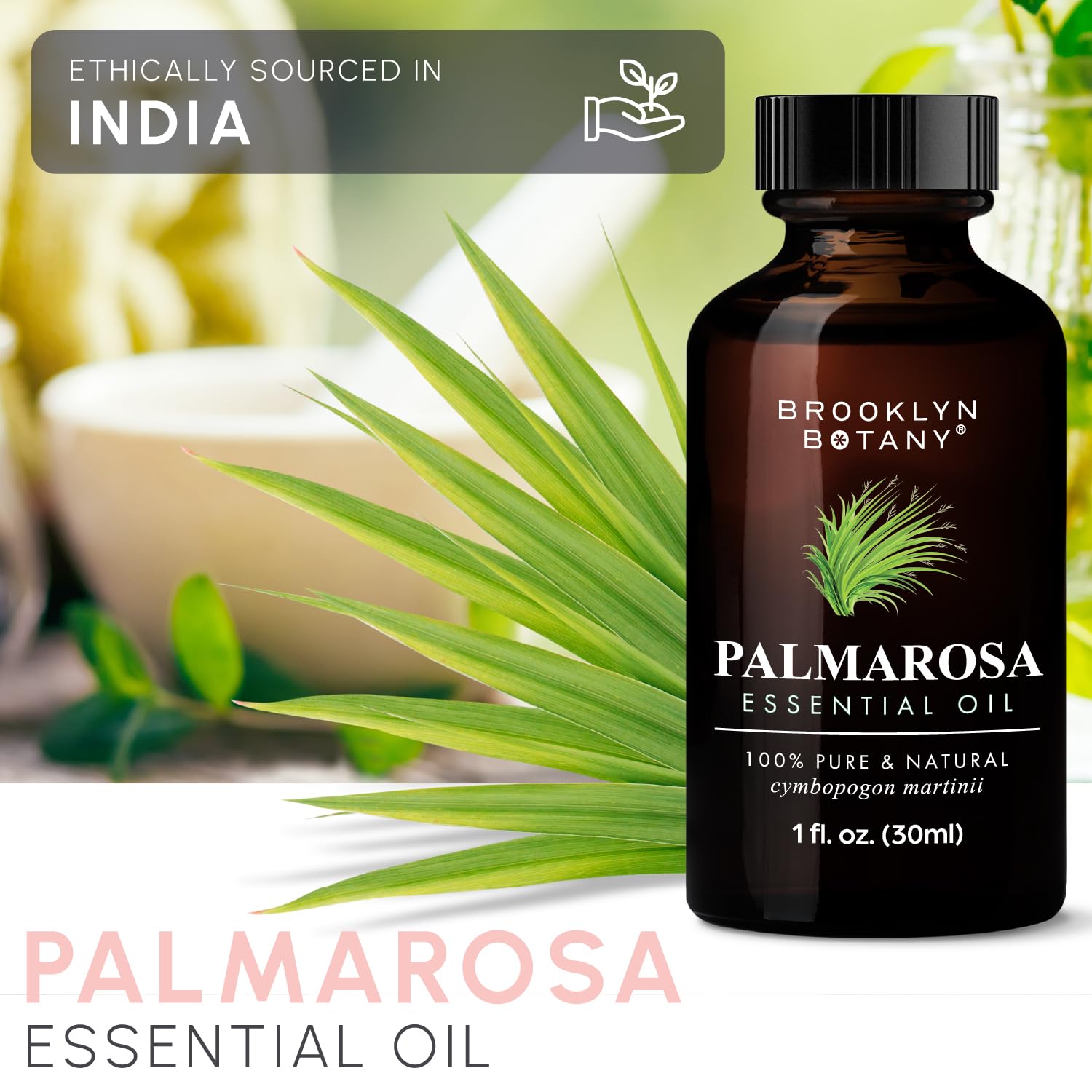 Therapeutic grade palmarosa oil label