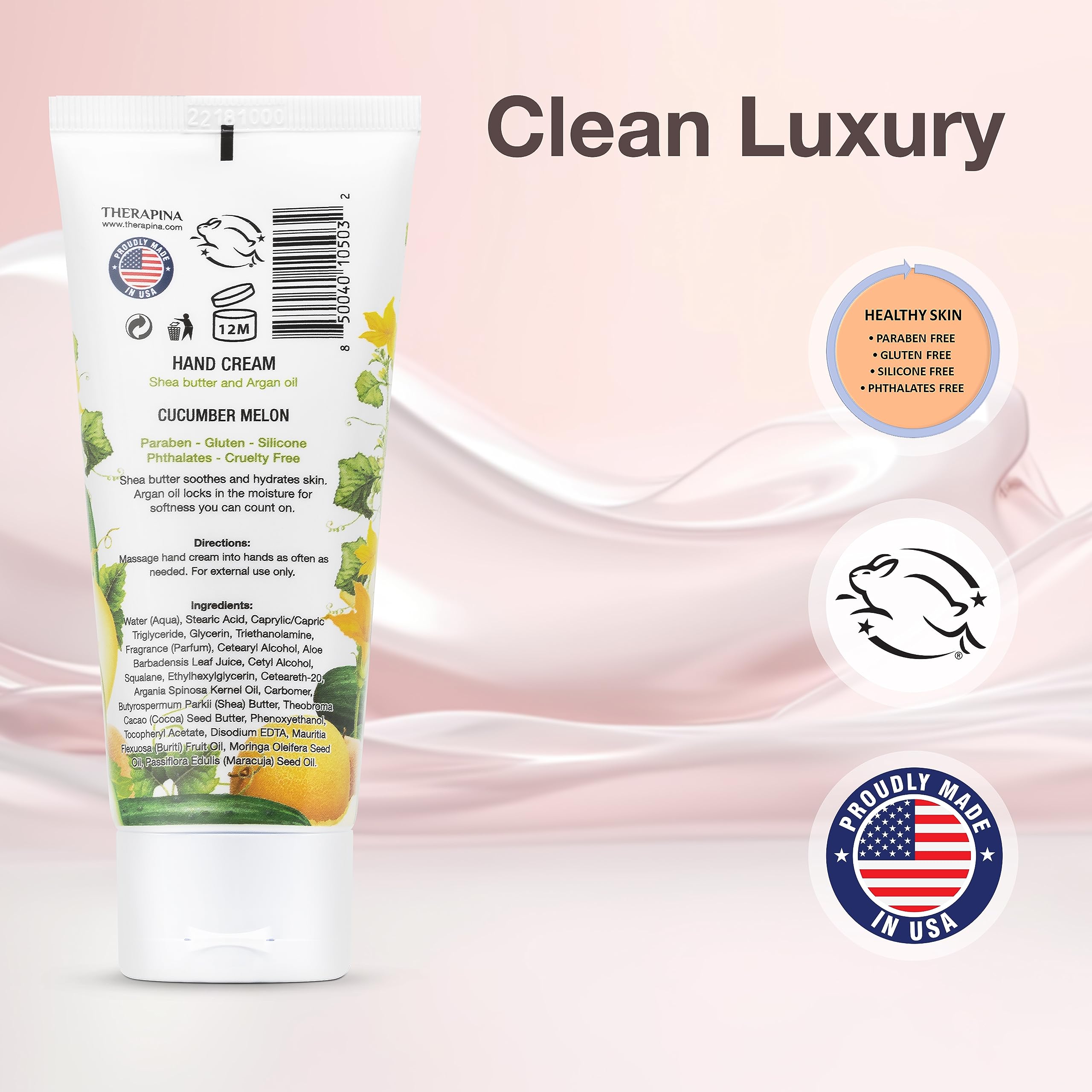 THERAPINA cucumber-melon scent offers refreshing aroma during use.