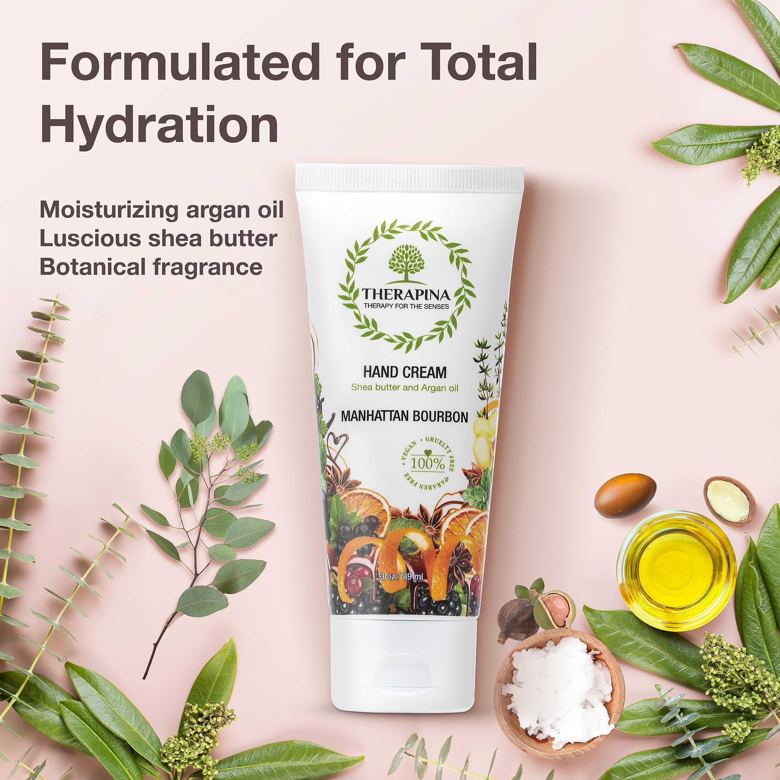 Hands applying Therapina hand cream demonstration for quick hydration