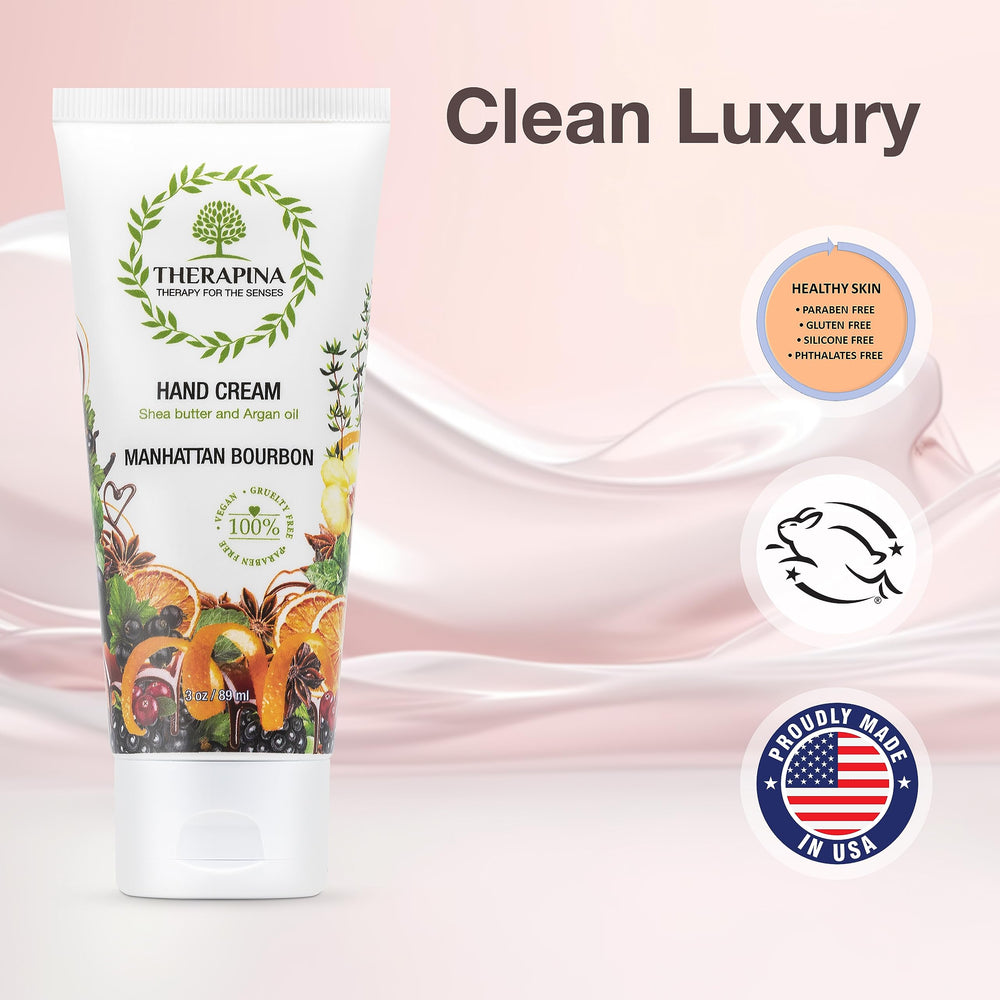 Vegan cruelty-free badge on Therapina hand cream packaging
