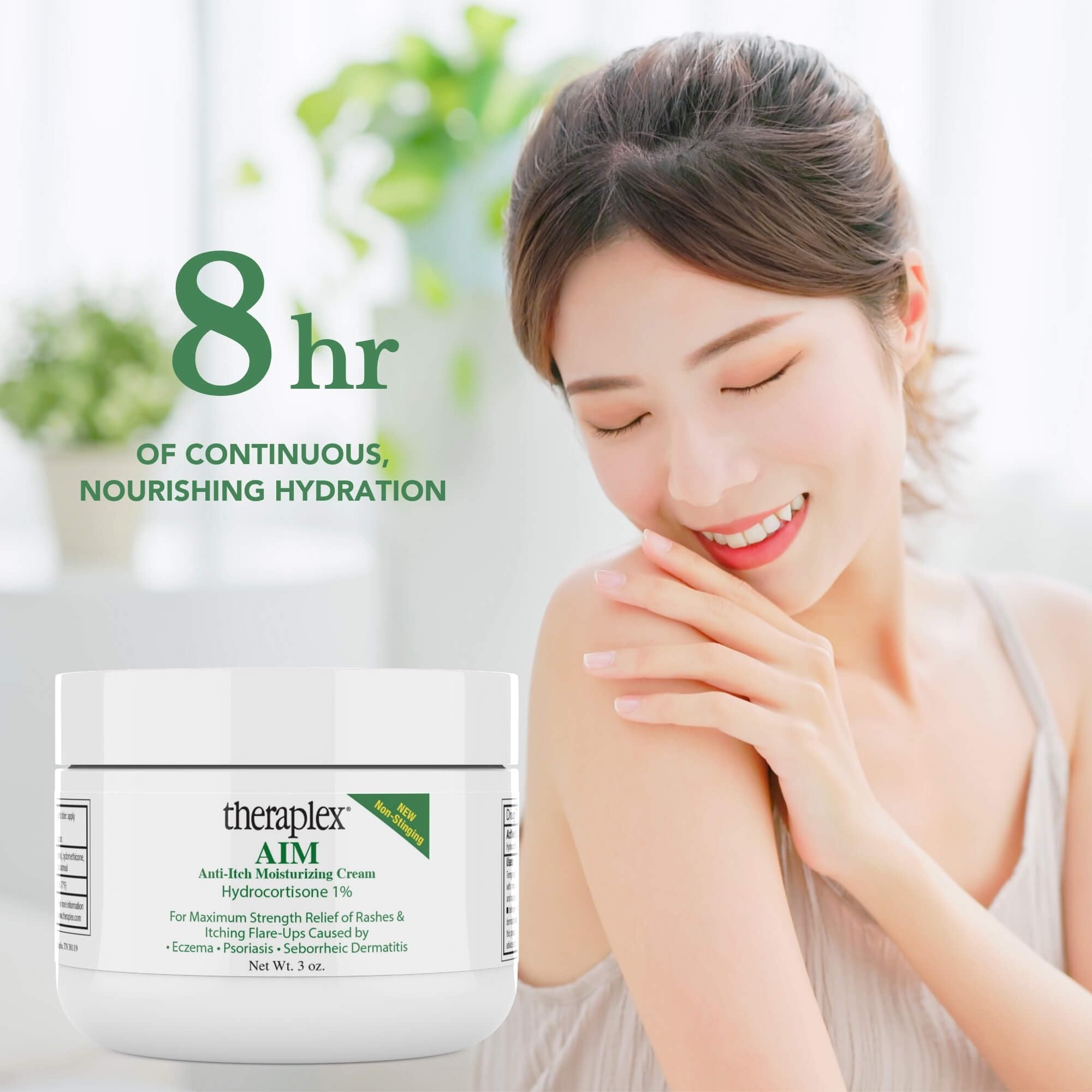 Theraplex AIM barrier-action concept image emphasizes deep moisturizing protection