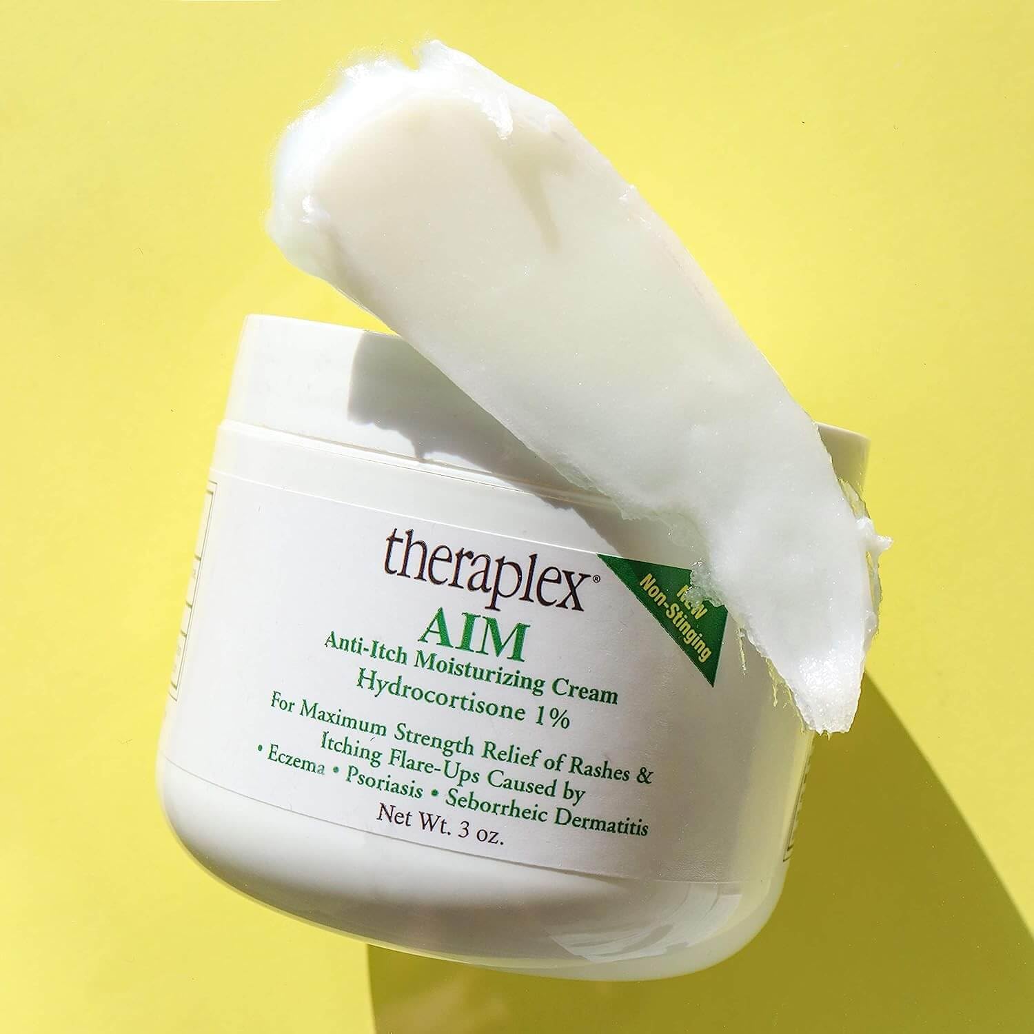 Theraplex AIM soothing swatch on arm suggests relief from minor irritations