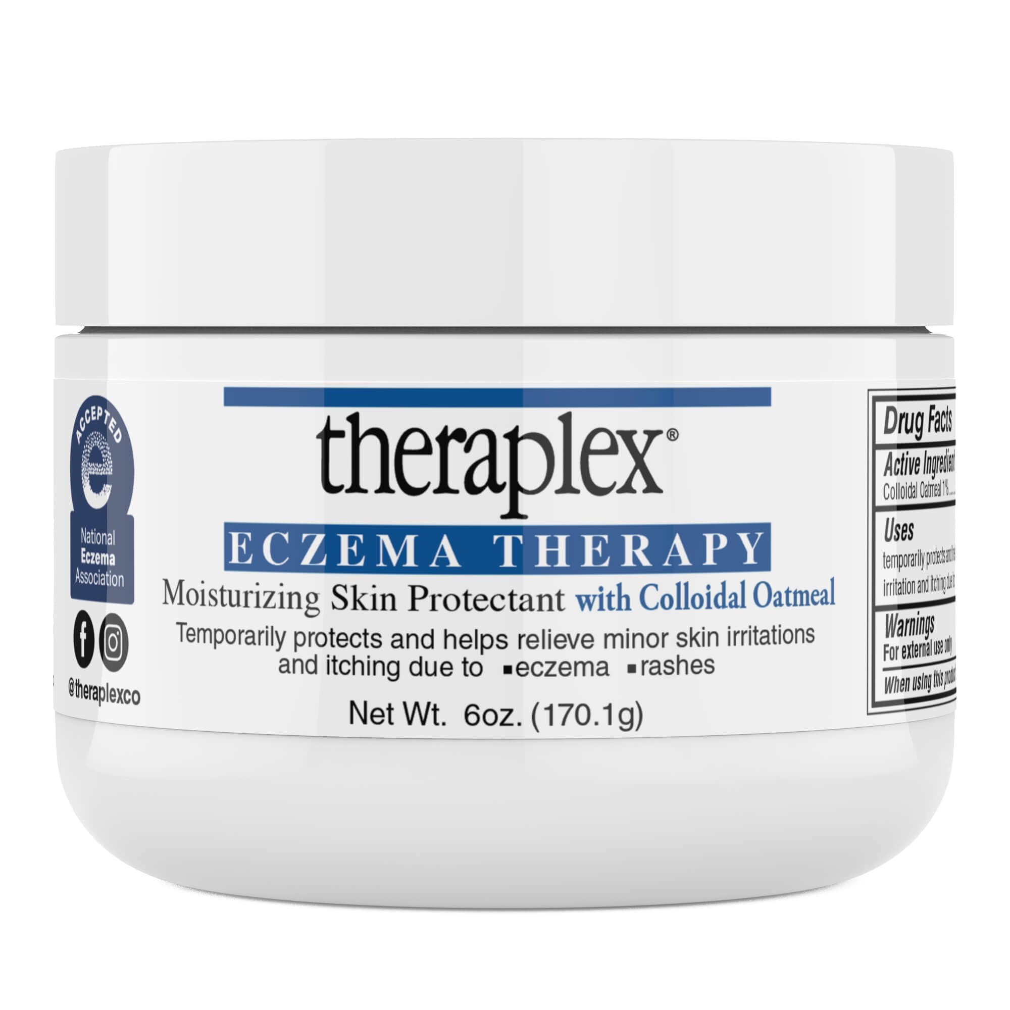 Theraplex Eczema Therapy 6oz bottle for daily moisturizing and barrier protection.