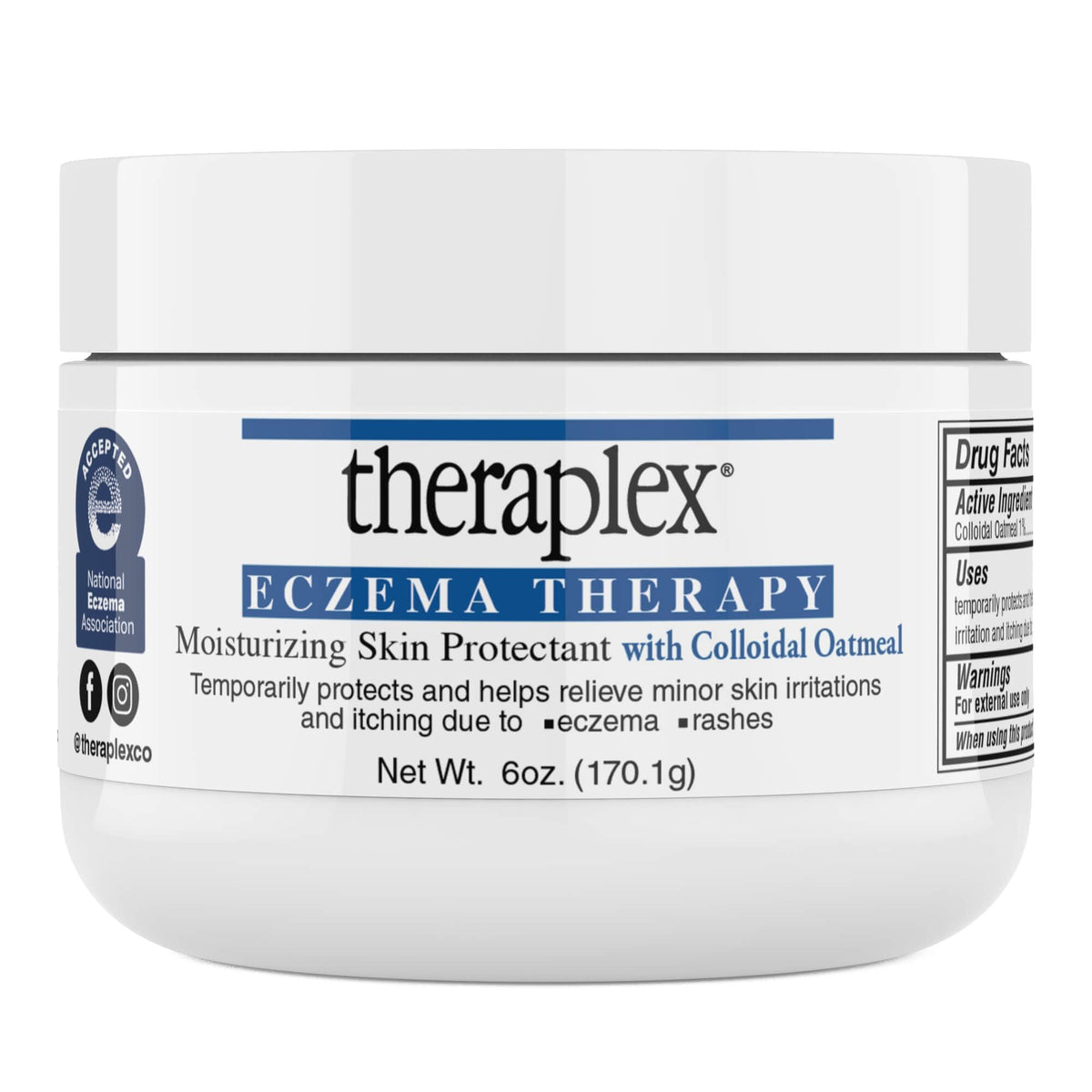 Theraplex Eczema Therapy 6oz bottle for daily moisturizing and barrier protection.